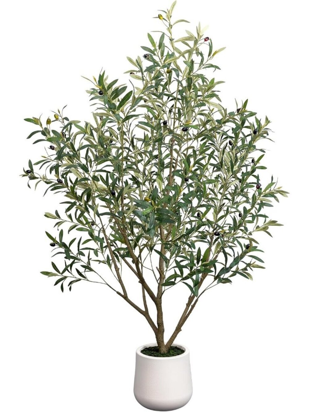 Artificial Olive Tree 5FT Tall Faux Olive Trees Indoor with White Planter Large